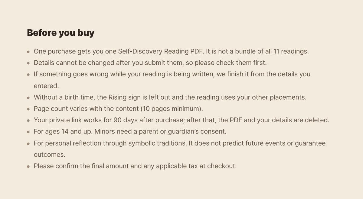 Hamzzi · Self-Discovery Reading PDF — Calculation limits and entertainment notice