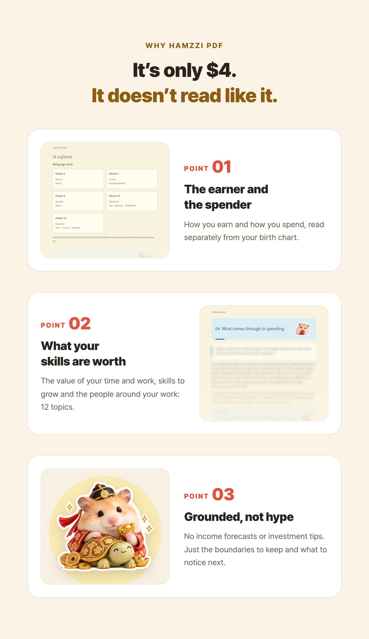 Hamzzi · Money & Value Reading PDF — Reading features and calculation references