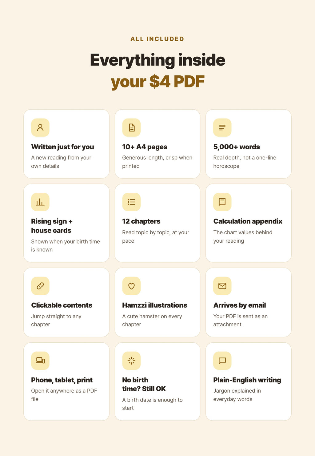 Hamzzi · Money & Value Reading PDF — What the PDF includes