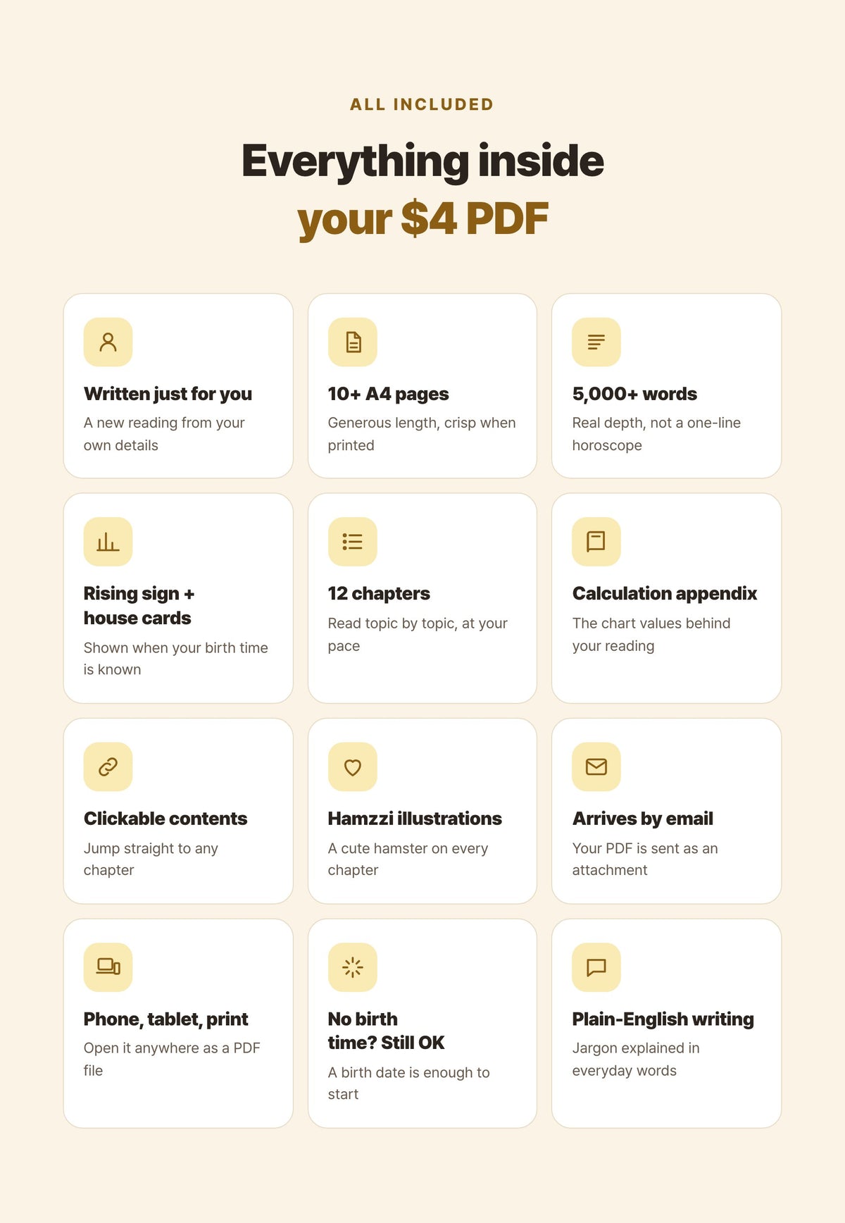 Hamzzi · Money & Value Reading PDF — What the PDF includes