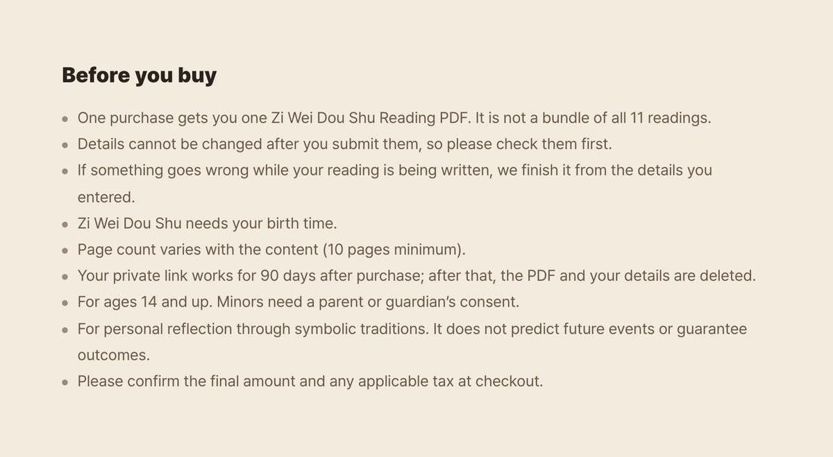 Hamzzi · Zi Wei Dou Shu Reading PDF — Calculation limits and entertainment notice