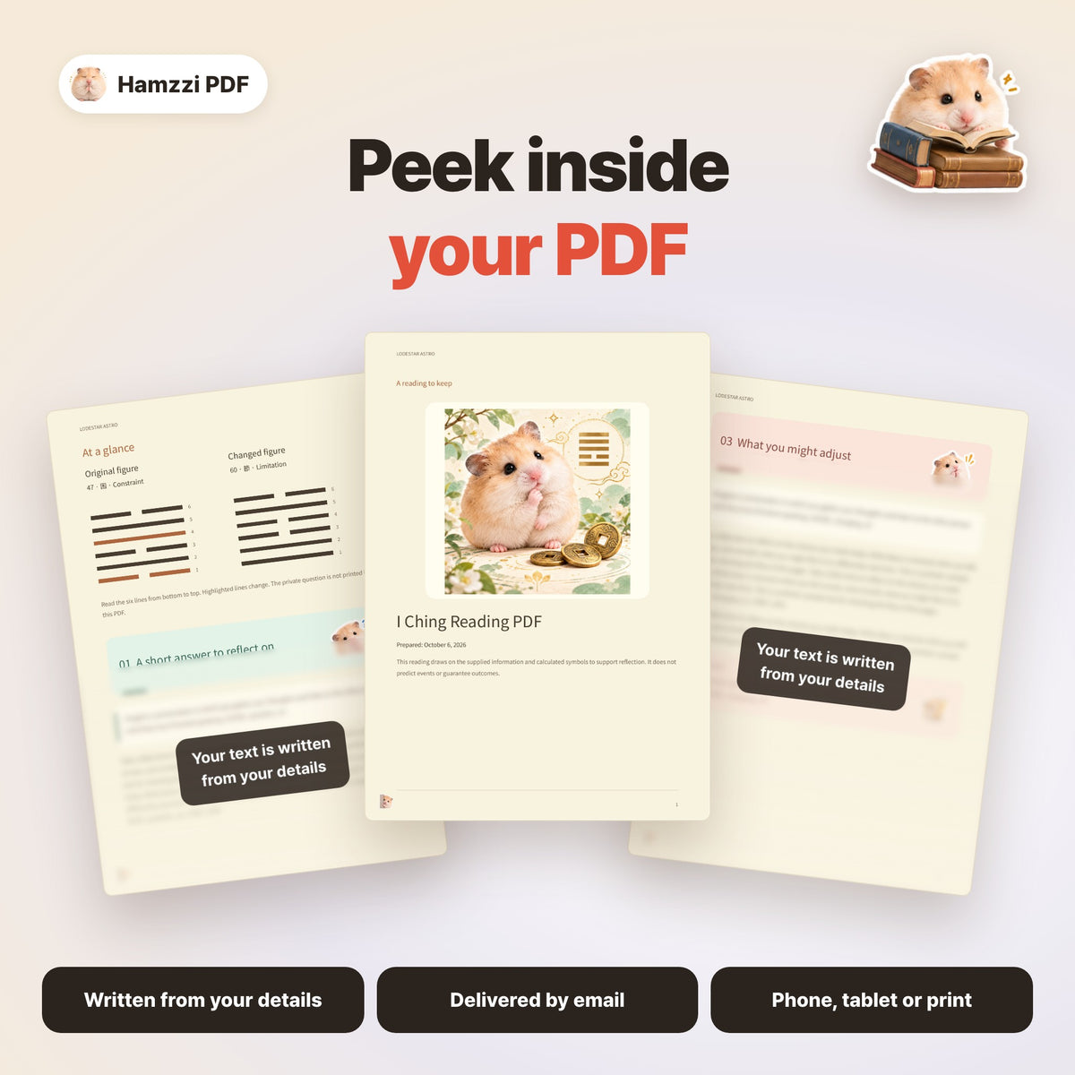 Personalized PDF sample page layouts