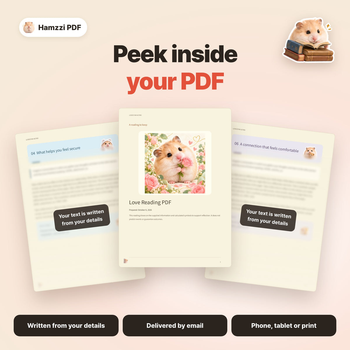 Personalized PDF sample page layouts