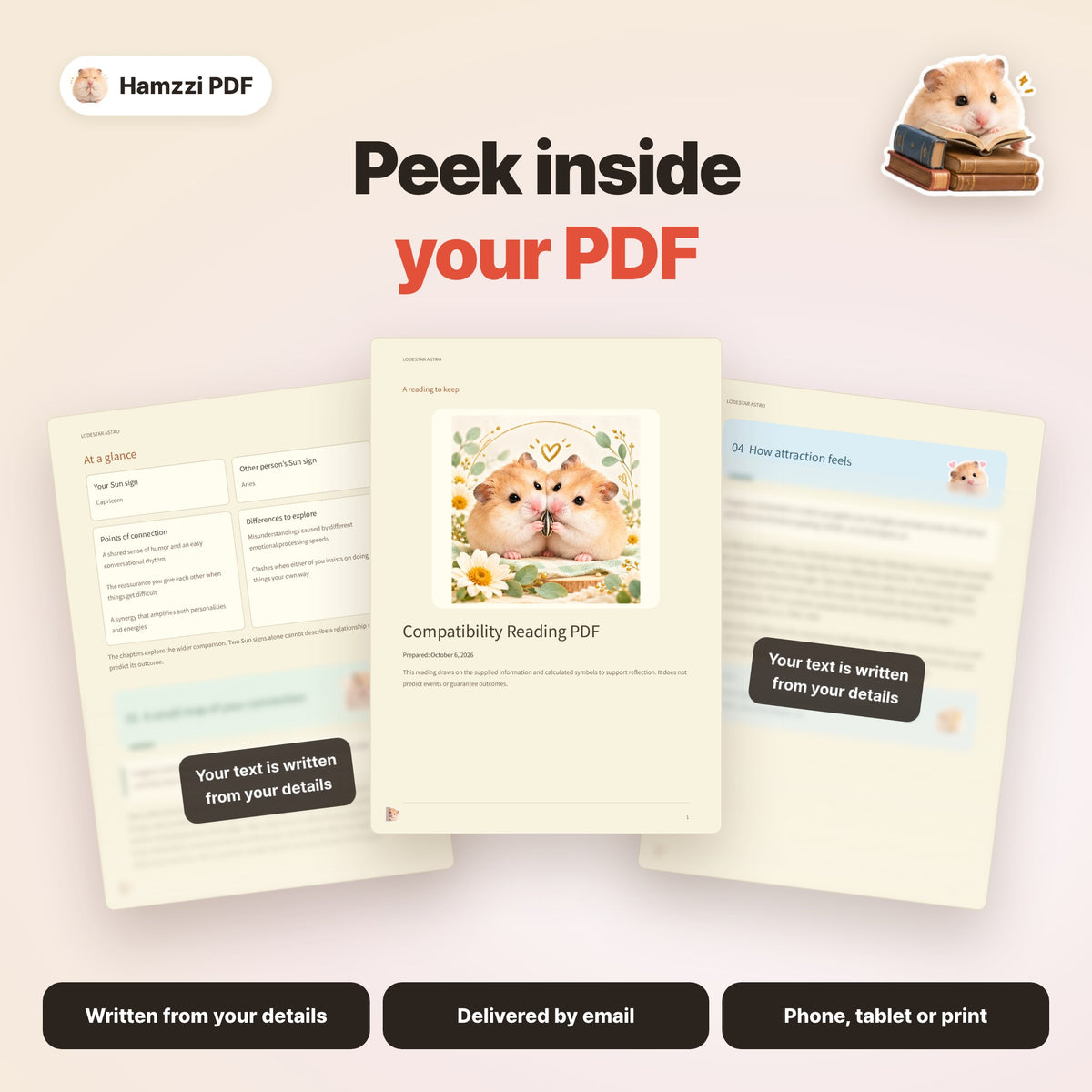 Personalized PDF sample page layouts