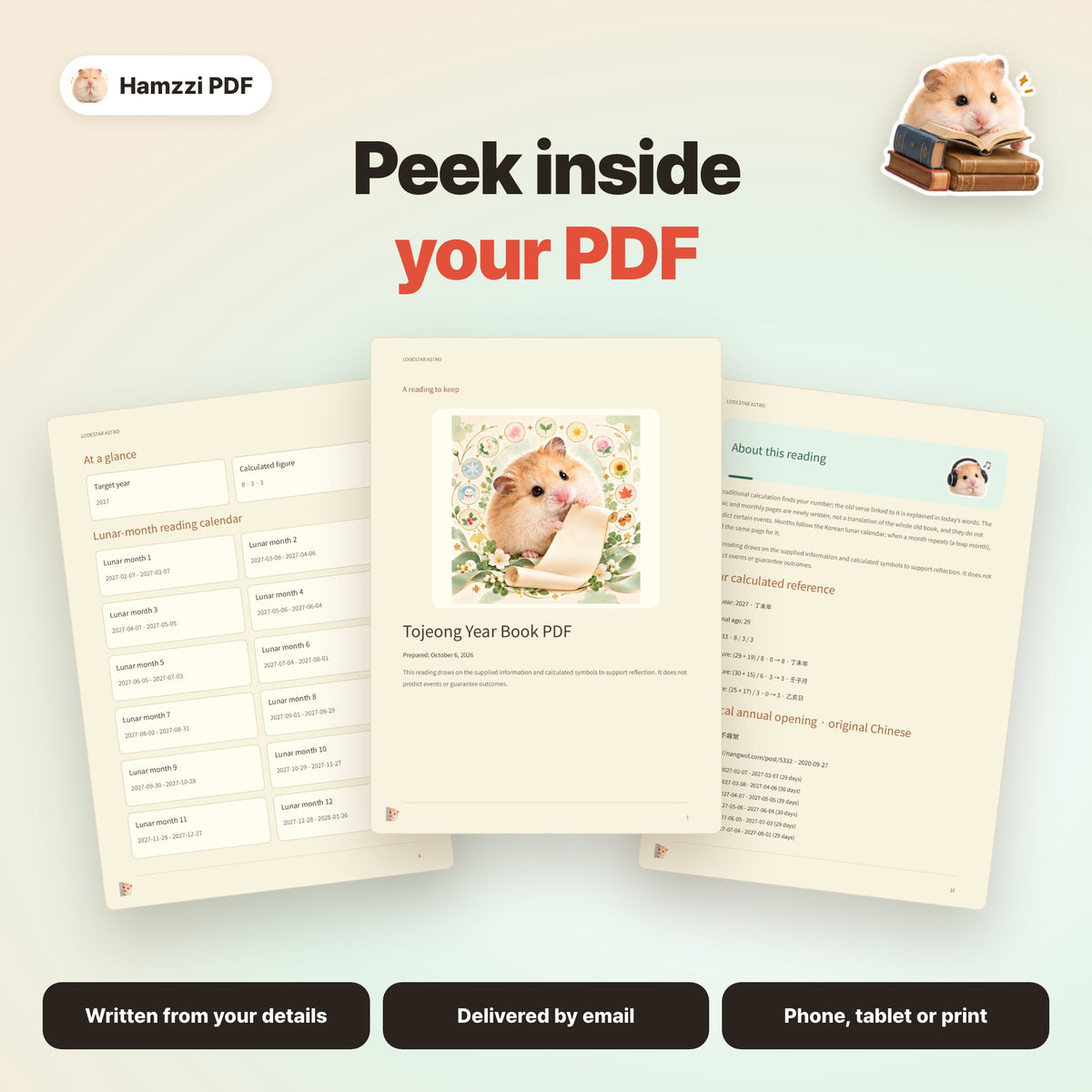 Personalized PDF sample page layouts
