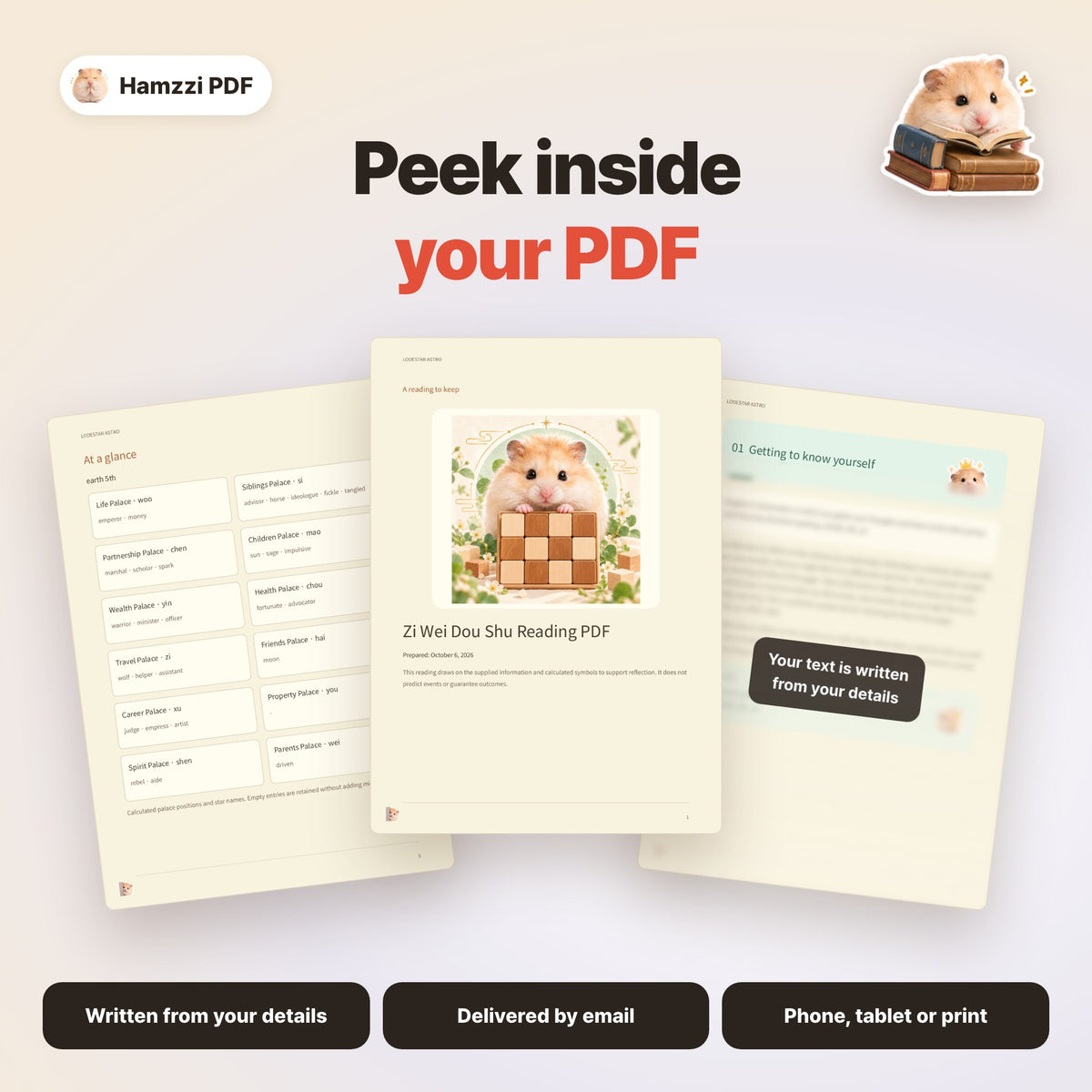 Personalized PDF sample page layouts